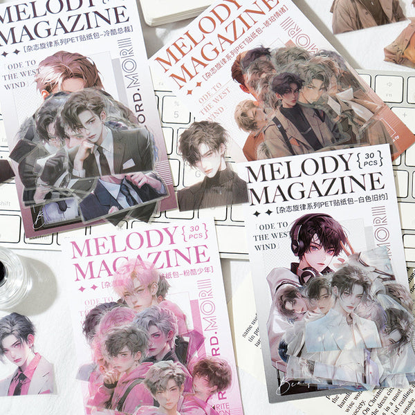 30PCS Magazine melody series sticker