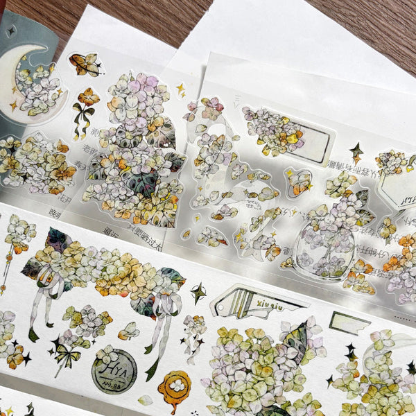 6cm*100cm The colorful embroidery Die Cutting Washi/PET Tape