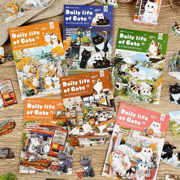 15PCS Cat Daily Life Series sticker