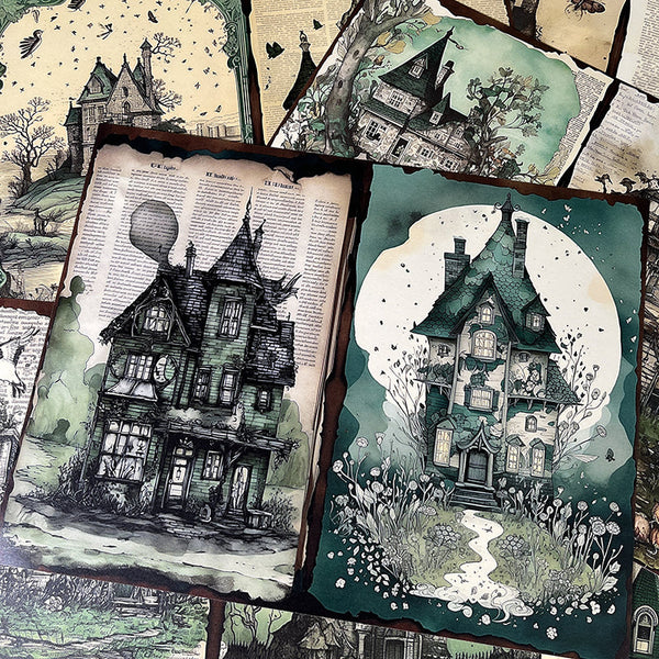 10PCS Ghost castle background paper background paper