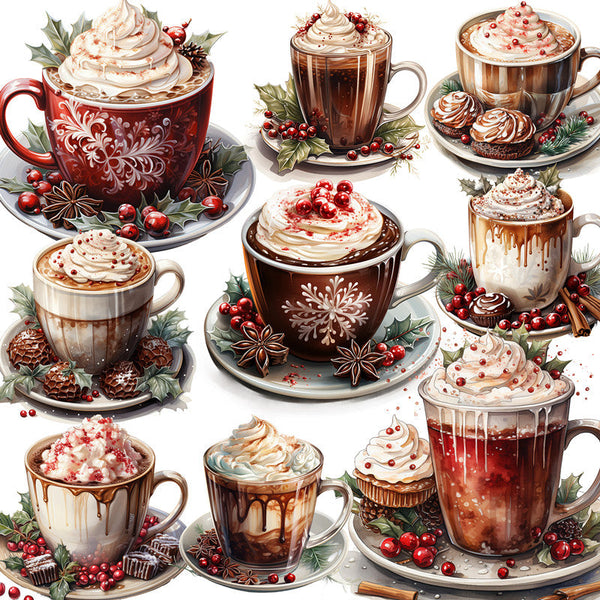 12 pegatinas navideñas para café