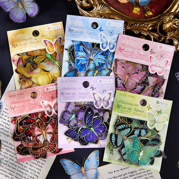 30PCS Butterfly Island Roaming Series sticker