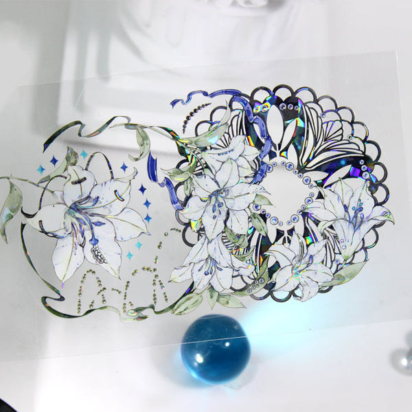 6cm*95cm Blue tears lily PET glass light tape