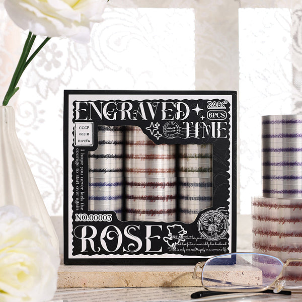 Engraved Time Series Die Cutting PET Tape Set
