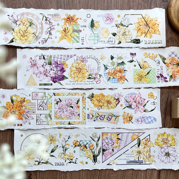 5.5cm*100cm Flower & Lattice Washi/PET Tape