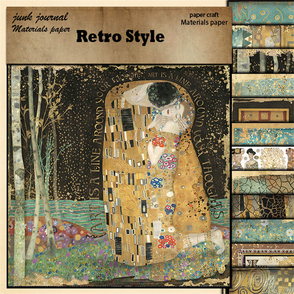 12PCS Klimt material paper
