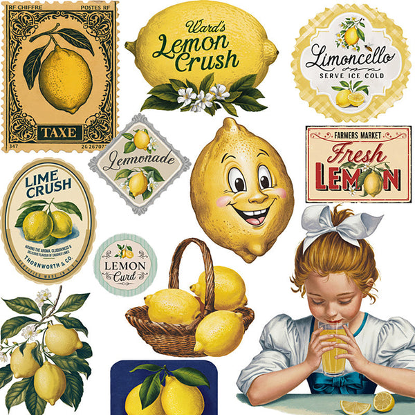 20PCS Retro lemon sticker