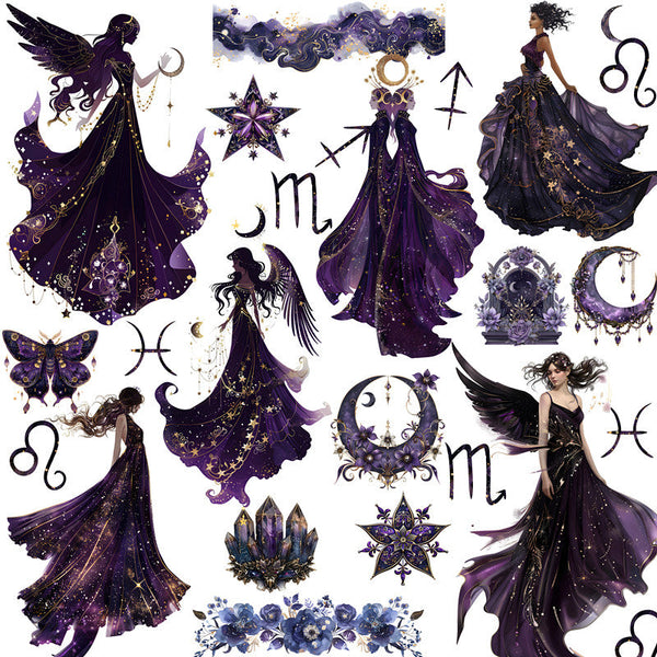 19PCS Purple magic sticker