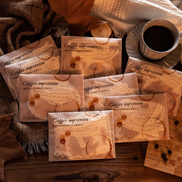 30PCS Coffee Impression Series material paper set