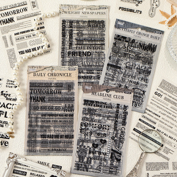 6PCS Old News Record Series sticker