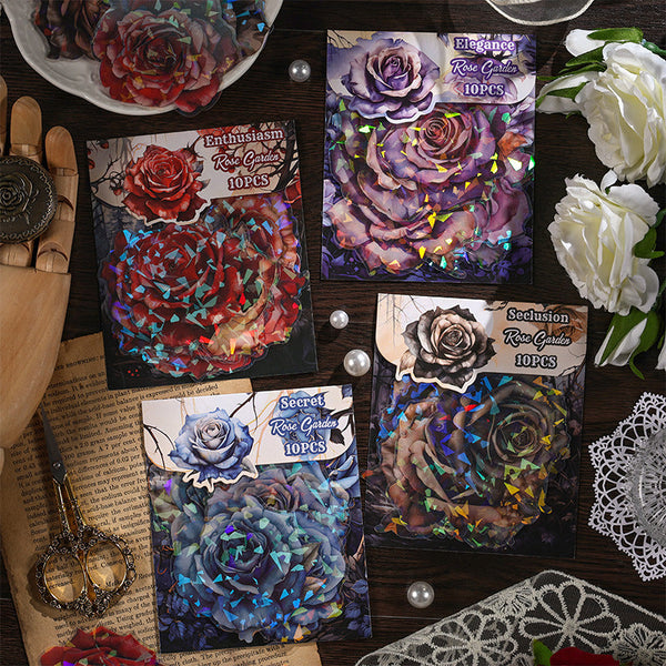 10PCS Dark rose series sticker