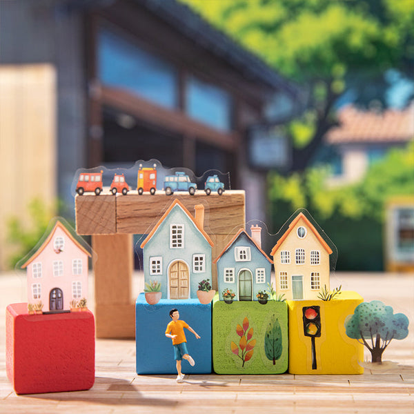 10PCS Small Town Street View Series sticker book