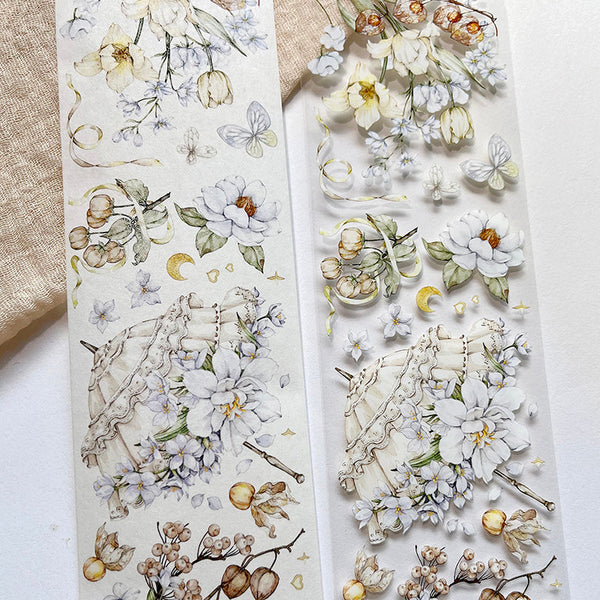 6.5cm*100cm Delicate twig Washi/PET Tape