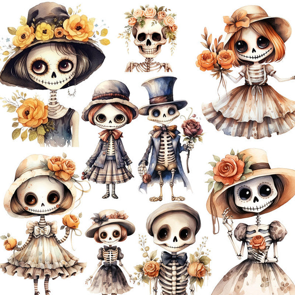 20PCS Cartoon skeleton sticker