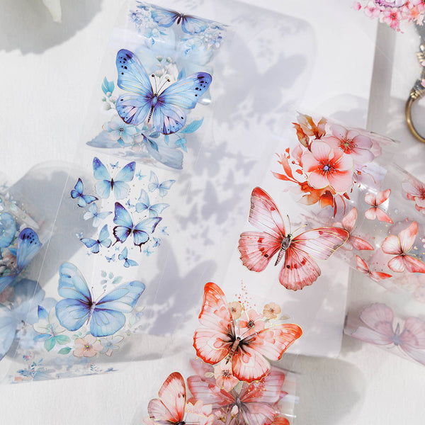 Flower butterfly dance series Die Cutting PET Tape