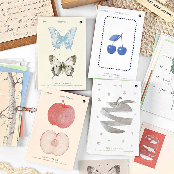 50PCS Tactile Poet Series material paper