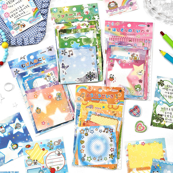 30PCS Neon Universe Series note paper