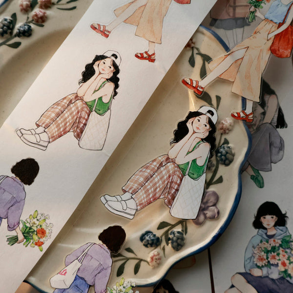 5.5cm*120cm Honey Girl Die Cutting Washi/PET Tape