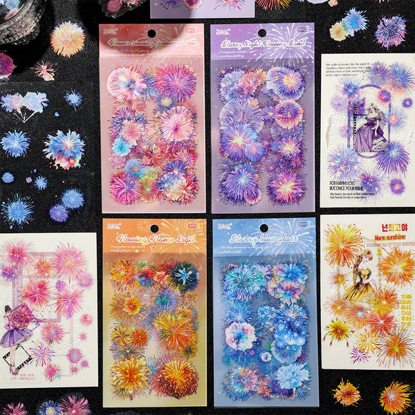 6PCS Fireworks Light Series sticker