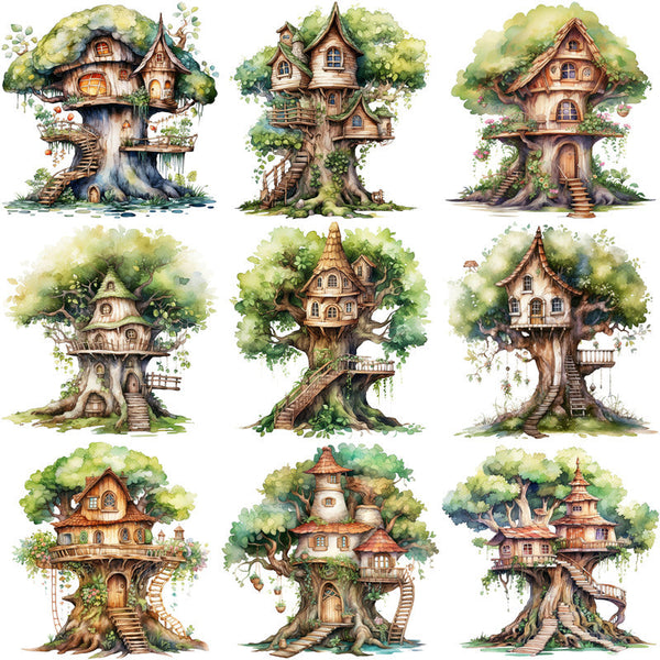 20 pegatinas de casa en el árbol