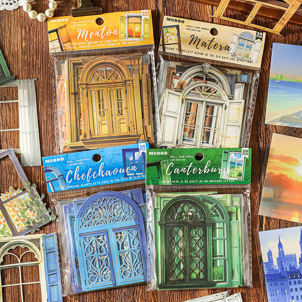 20PCS Town Window Exploration Series material paper set