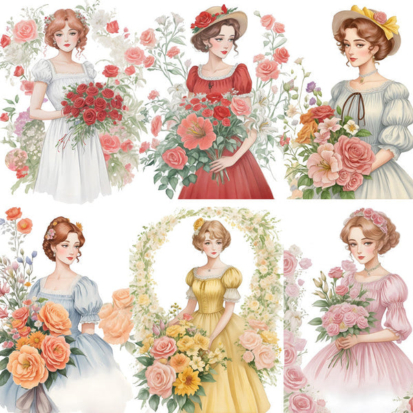 16PCS Elegant flower girl sticker