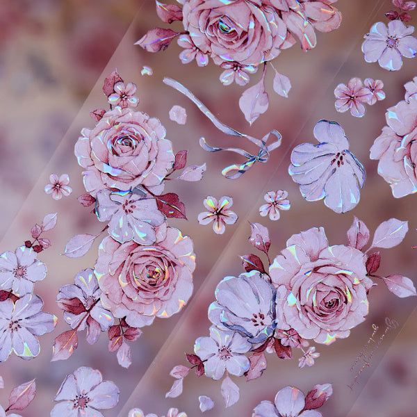 5.5cm*120cm Morning mist flower Washi/PET/Shell Light PET Tape