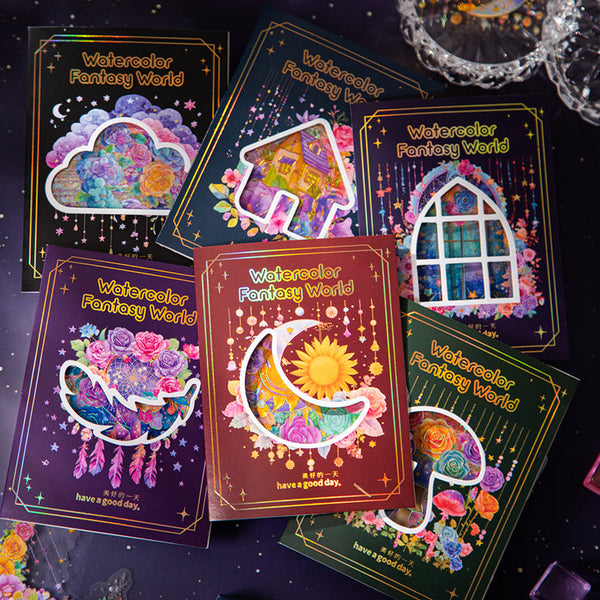 10PCS Watercolor Fantasy World Series sticker