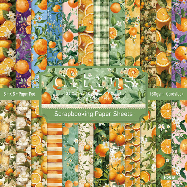 24PCS Citrus material paper