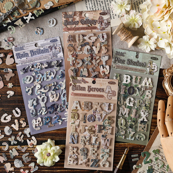 2PCS Flower English Pavilion Series sticker
