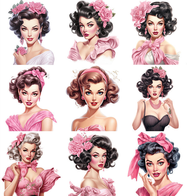 20PCS Pink lady sticker