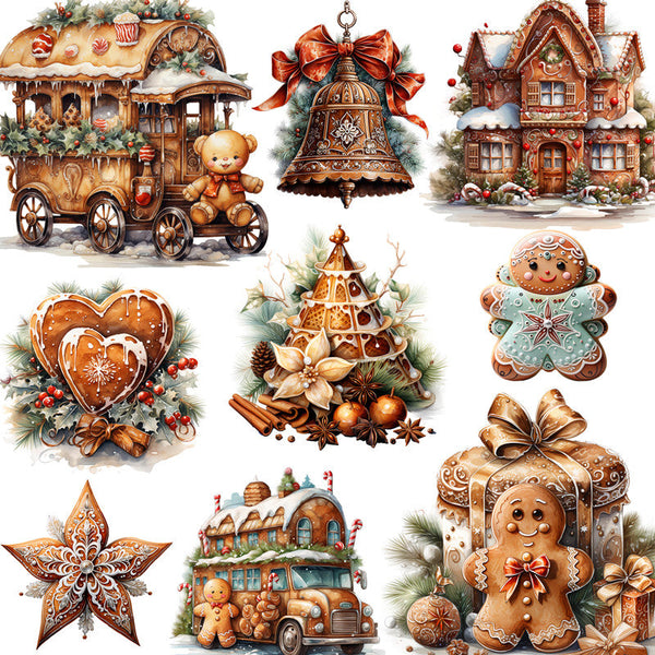 20PCS Christmas gingerbread sticker