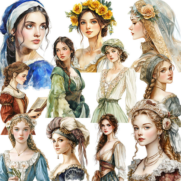 20PCS Medieval girl sticker