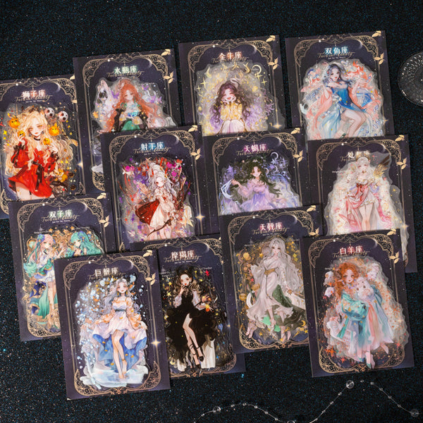 10PCS Twelve Constellations Goddess Record series sticker