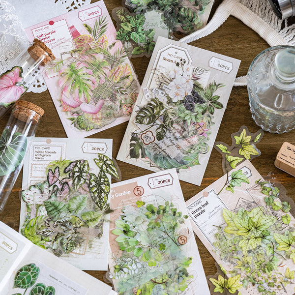 20PCS Green Plant Workshop Series sticker