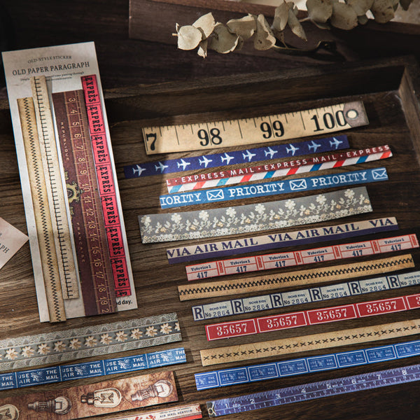 25PCS Old paper paragraph series sticker