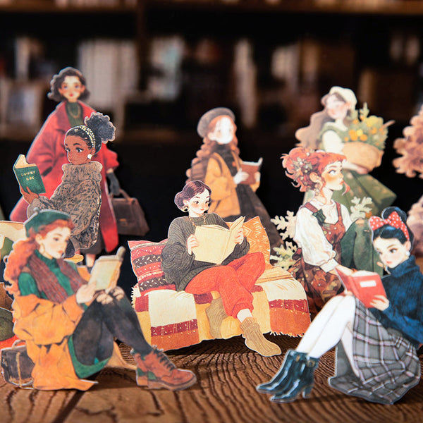 15PCS Library Girl Series sticker