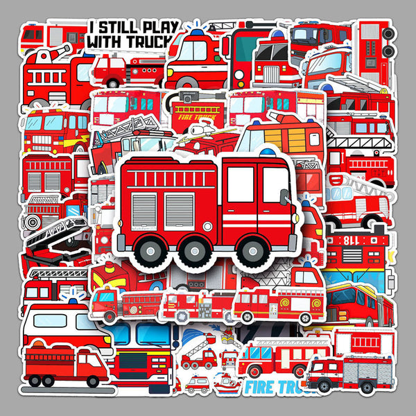 50PCS Fire engine sticker