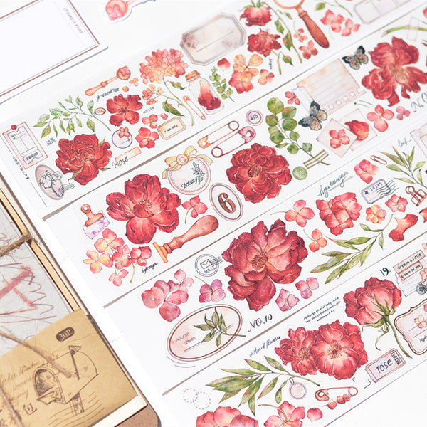 5cm*100cm Red Rose Washi/PET tape