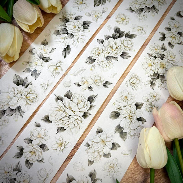 Whole Roll 6cm*5m Exquisite flowers Die Cutting Washi/PET Tape