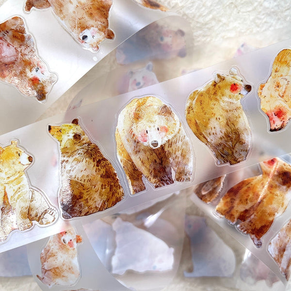 4.5cm*100cm Cute bear Die Cutting Washi/PET/Fog PET Tape