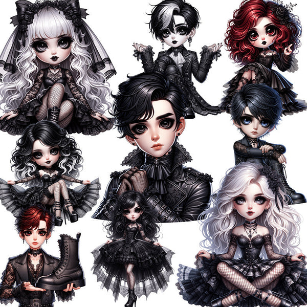 20PCS Gothic animation Sticker