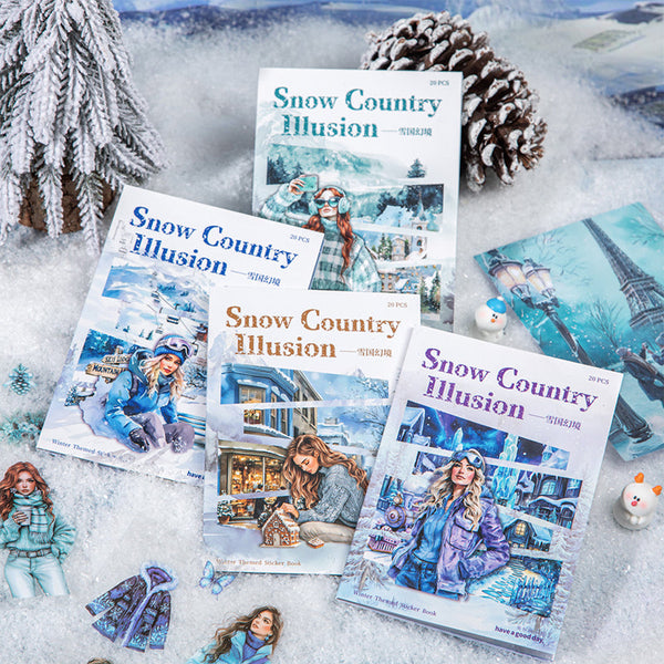 20PCS The Snow Country Illusion Series sticker book