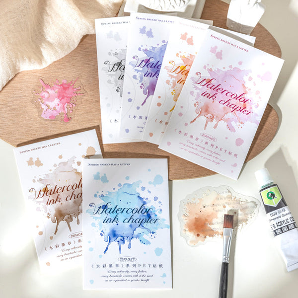 20PCS Watercolor ink seal series sticker