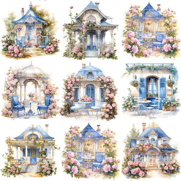 12PCS Garden bungalow sticker