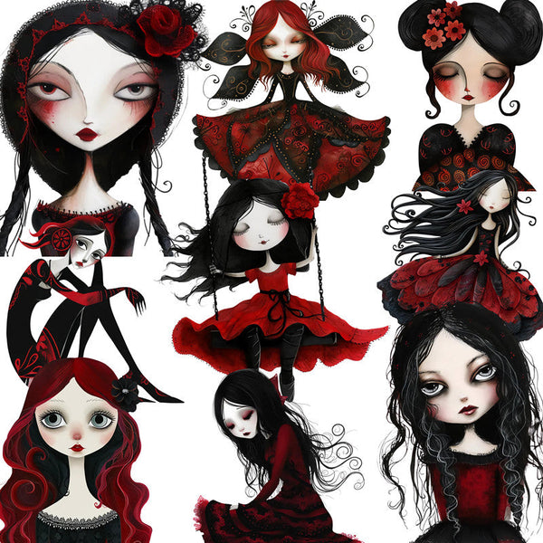 20PCS Abstract Goth girl sticker