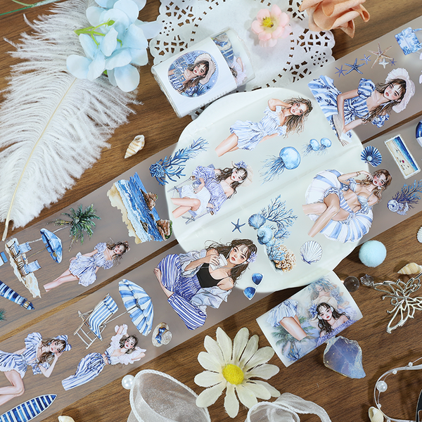 Blue Pattern Holiday Fog PET Tape