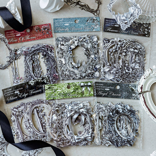 10PCS Silver Light Shadow Series material paper