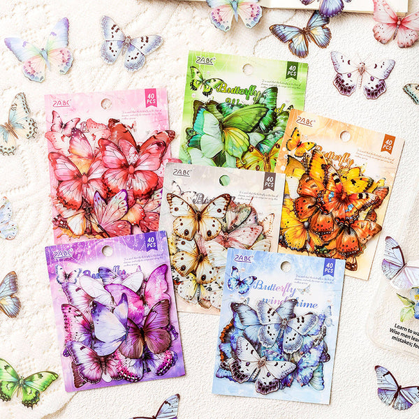 40PCS Spring Butterfly Sequence Series sticker