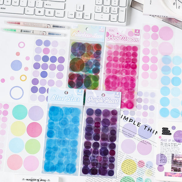 6PCS Polka dot party series sticker